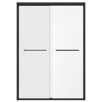 大白淋浴房如意系列一字型不锈钢一固一移-雅黑1.60-1.69*1.9m 一固一移雅黑-1.40-1.49*1.9m