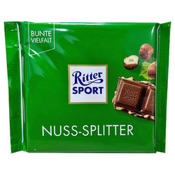 Ritter SPORT 瑞特斯波德 瑞特滋Ritter Sport 碎榛子巧克力 100g