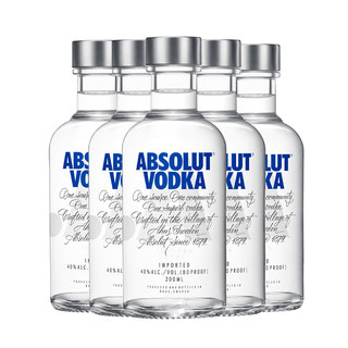 ABSOLUT VODKA 绝对伏特加 伏特加 原味 40%vol 200ml*5瓶