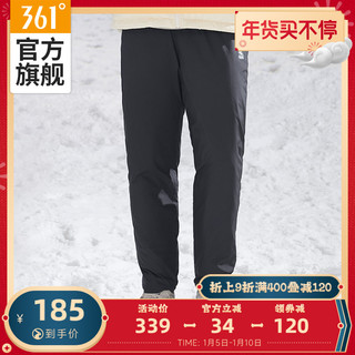 361° 男子运动长裤 652249708 纯黑 XXXL