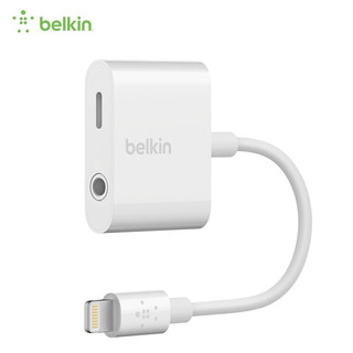 belkin 贝尔金 Lightning闪电耳机转接头充电听歌二合一适用于iPhone13在售同款