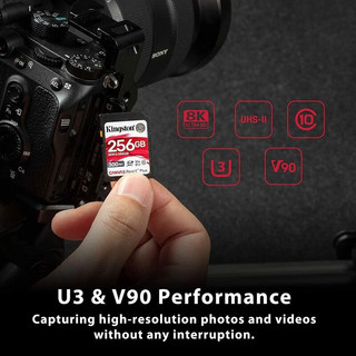 Kingston金士顿Canvas React Plus SD存储卡 内存卡专业相机摄影 内容创作 红色 专业相机 捕捉 4K/8K 超高清高速照片 专业摄影师和数字电影制作人 32GB