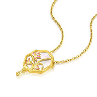 Chow Sang Sang 周生生 花韵系列 92654P 团扇足金母贝吊坠 1.5g