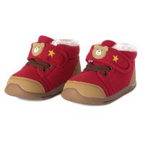 PLUS会员：MIKI HOUSE 儿童加绒雪地靴 红色 14cm