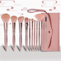 LCOSIN 兰可欣 新款12支电镀玫瑰金化妆刷散粉扇形化妆刷美妆工具