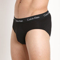 Calvin Klein 卡尔文克莱恩Calvin Klein CK男士舒适棉质透气纯色三角内裤3条装节日礼物 NU2661 001 黑色 M