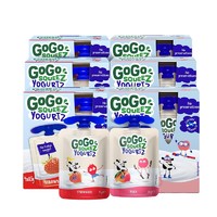 GoGo SqueeZ 梦果鲜 GoGosqueez梦果鲜儿童酸奶宝宝零食（草莓味12袋/3盒＋桃子味12袋/3盒）