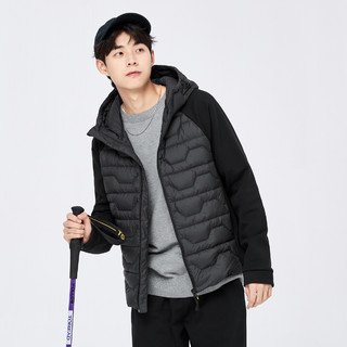 Semir 森马 羽绒服男2022冬季新款简约保暖舒适个性拼接流行时尚外套上衣