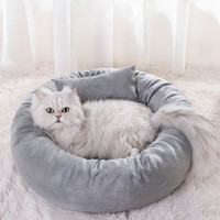 PLUS会员：派乐特 冬季保暖宠物窝 灰色XL+头枕