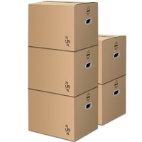 清野の木 搬家纸箱 50*40*40cm十只有扣手 收纳箱整理箱装书纸箱打包箱子