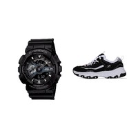 88VIP：CASIO 卡西欧 G-Shock系列 男士石英腕表 GA-110-1BDR+SKECHERS 斯凯奇 D'LITES系列 女子休闲运动鞋 88888250