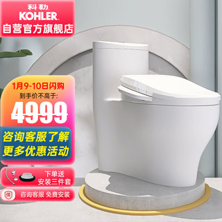 KOHLER 科勒 水漾系列 智能马桶套装 K-4165T-S-0智能马桶+K-18649T-0智能盖版 400mm坑距