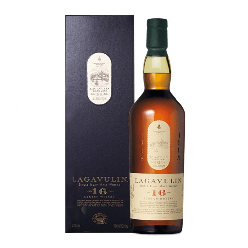 LAGAVULIN 乐加维林 艾莱岛 16年 单一麦芽 苏格兰威士忌 43%vol 700ml