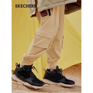 SKECHERS 斯凯奇 高帮男士皮鞋工装靴子冬季保暖轻便防寒百搭潮流休闲雪地棉鞋男65731 黑色/BLK 42.5