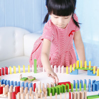 muma 木马智慧 200片趣味多米诺骨牌积木 积木拼插儿童益智早教玩具