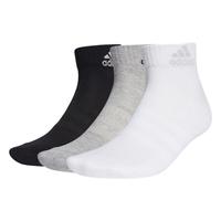 adidas 阿迪达斯 CUSH ANK 3PP 中性运动袜 GC7311 中麻灰/黑/白 L
