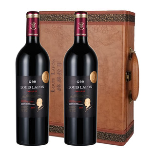 路易拉菲(Louis Lafon)法国原瓶进口红酒干红葡萄酒 城堡级AOC 西拉歌海娜典藏橡木桶 2支高档礼品双支礼盒装