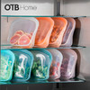 OTB 保鲜袋密封袋硅胶食品级冷冻厨房家用冰箱加厚收纳袋可微波加热 立体透明色1800ml