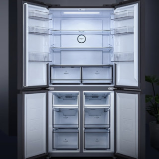 Midea 美的 净味系列 BCD-468WSGPZM 风冷十字对开门冰箱 468L 布朗棕