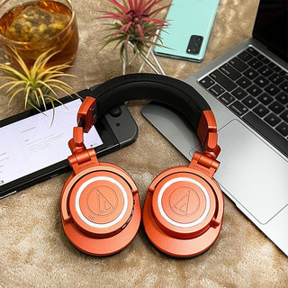 audio-technica 铁三角 ATH-M50xBT2 MO 头戴式监听耳机 （耳罩式）夜盏橙