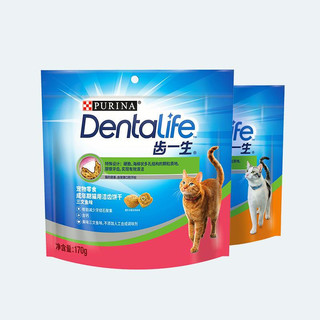 齿一生 猫咪洁齿零食 三文鱼味170g Dentalife减少牙结石小饼干成猫