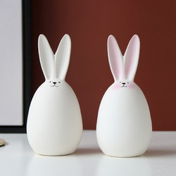 墨斗鱼 陶瓷装饰摆件可爱兔子
