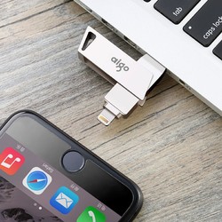 aigo 爱国者 U368 USB 3.0 U盘 银色 32GB Lightning/USB-A双口