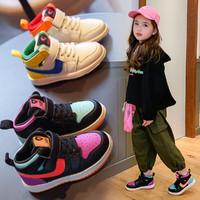 Barbie 芭比 高帮板鞋2022秋冬季新款中大童女童校园运动鞋