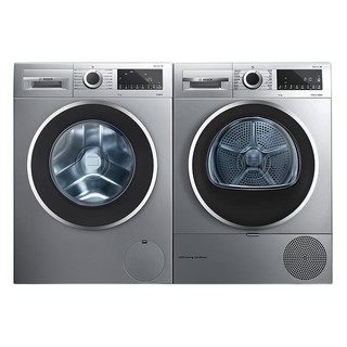 BOSCH 博世 WGA152X80W+WQA254D80W 热泵式洗烘套装 月光银