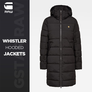 G-STAR RAW2020秋女士简约修身黑色Whistler连帽棉外套D17487