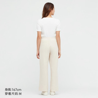 UNIQLO 优衣库 女装华夫格弹力松紧直筒裤春秋休闲起居睡裤450209 445895