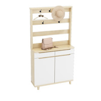 木以成居 LY-42450080C 玄关衣帽鞋柜 白橡木色 80*32.5*182cm