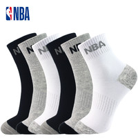 NBA 篮球袜子中筒高帮运动袜跑步休闲6双装