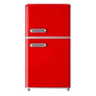CHIGO 志高 BCD-118欧式复古时尚彩色冰箱 小型家用双门电冰箱 冷藏冷冻炽热红
