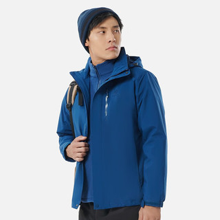 探拓（TECTOP）情侣三合一户外服两件套保暖防寒服登山服可拆卸防风滑雪抓绒内胆 男款铁兰 L