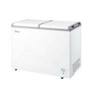 Midea 美的 220升 双温展示柜家用商用囤货冰柜 大容量冷柜 蝶形推拉玻璃双门冷藏冷冻卧式冰箱
