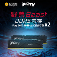 Kingston 金士顿 FURY 32GB(16G×2)套装 DDR5 5600 台式机内存条 Beast野兽系列