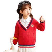 Souhait 水孩儿 女童POLO领毛衣 珊瑚红 105码