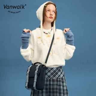 VANWALK星球兔 美式复古学院风星星书包女学生通勤jk制服双肩包