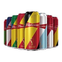 Budweiser 百威 啤酒经典醇正红罐FIFA世界杯罐 450ml*18听 随机发货