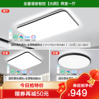 雷士照明 NVC Lighting  Lighting照明新款北欧星空灯客厅主灯现代简约吸顶灯具全屋套餐组合 遥控款三室两厅（带风扇灯） 语音智控系列 全屋语音智控两室一厅