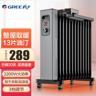 GREE 格力 2021年新款取暖器电油汀家用电暖器片13片加宽油丁防烫电暖气片 NDY22-X6022a