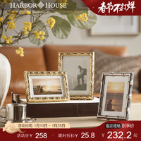 HARBOR HOUSE HarborHouse美式家居复古时尚摆件金银色进口金属竹节相框Darcy
