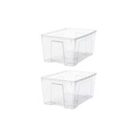IKEA 宜家 SAMLA萨姆拉 收纳箱 56*39*28cm 2个 透明
