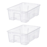IKEA 宜家 SAMLA萨姆拉 收纳箱 39*28*14cm 2个 透明