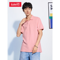 Baleno 班尼路 夏季纯色polo衫男潮牌宽松翻领休闲保罗衫  30R 浅樱红 XXL