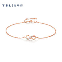 TSL 谢瑞麟 无限系列18K金钻石手链莫比乌斯环镶钻BC570