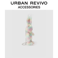 URBAN REVIVO 新品女士可爱彩虹长毛兔挂饰UAWA32039