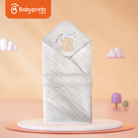 Babyprints 包被婴儿抱被新生儿防惊跳睡袋襁褓被子防风四季通用 灰小象90*90cm