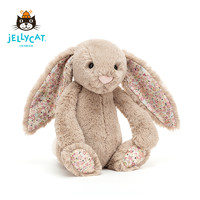 jELLYCAT 邦尼兔 2021年英国jELLYCAT新品花布米色邦尼兔毛绒玩具玩偶宝宝安抚包邮